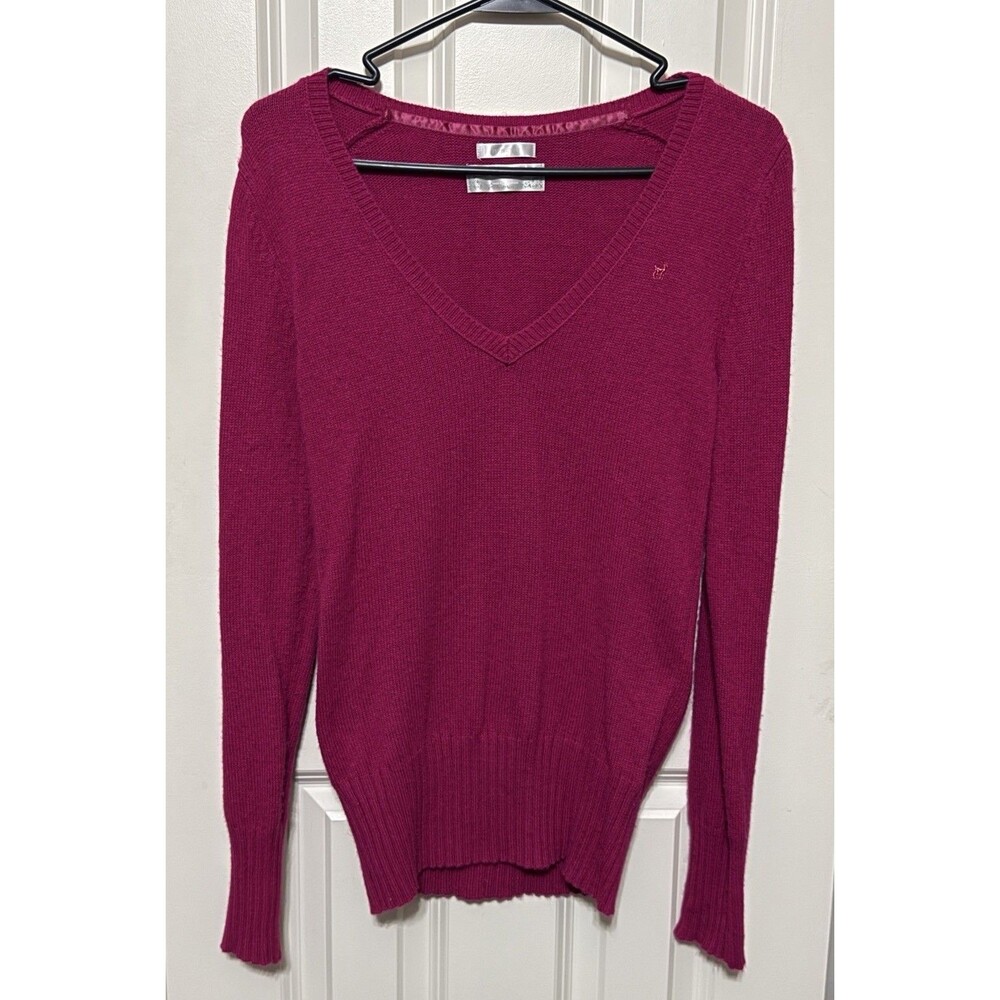 Vintage Old Navy Perfect Fit Women’s S Fuchsia V-Neck Wool Angora Blend Sweater